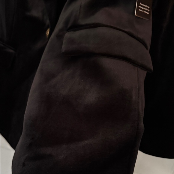 Express Black Velvet Single-Button Blazer - Picture 7 of 11